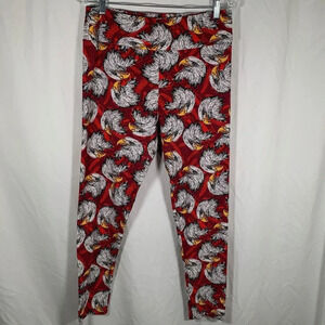 LulaRoe Leggings Women’s TC Tall & Curvy Red Bald Eagle Print Pull On
